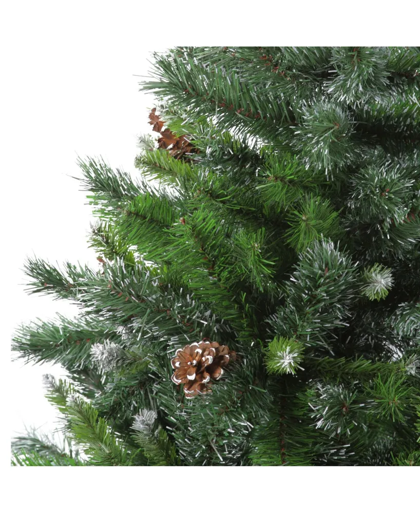 Northlight 4' Snowy Delta Pine with Pine Cones Artificial Christmas Tree - Unlit