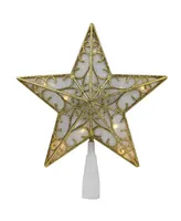 Northlight 9" Gold Glitter Star Led Christmas Tree Topper - Warm White Lights