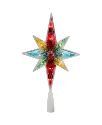 Northlight 10.75" Multi-Color Faceted Star of Bethlehem Christmas Tree Topper - Clear Lights