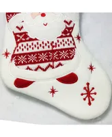 Northlight 18" Red and White "Let It Snow" Santa Claus Embroidered Christmas Stocking