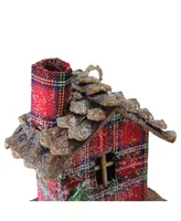 Northlight 4.25" Red Plaid Country Cabin Christmas Ornament