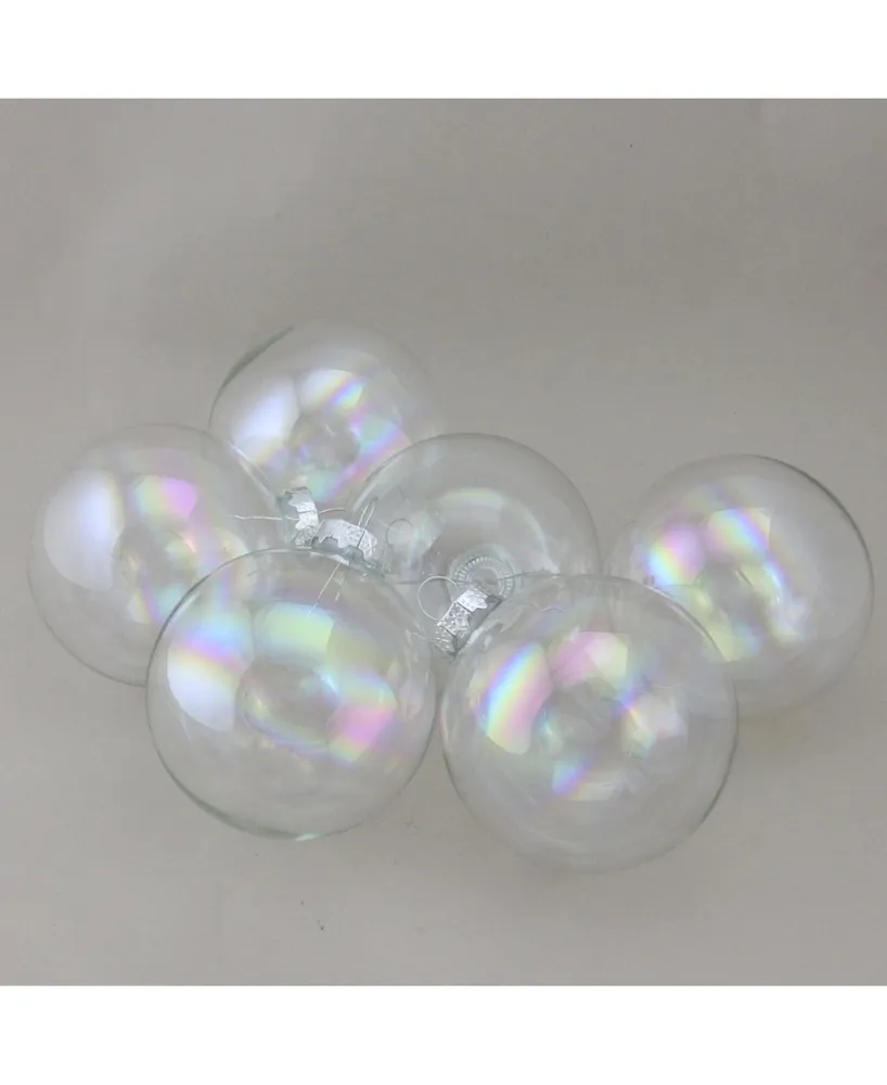 Northlight 6-Piece Iridescent Ball Christmas Ornament Set 3.25" 80mm