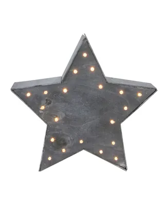 Northlight 9.75" Small Lighted Gray Star Christmas Table Top Decoration