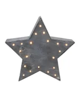 Northlight 9.75" Small Lighted Gray Star Christmas Table Top Decoration