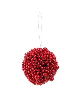 Northlight 5" Artificial Festive Red Berries Christmas Ball Ornament