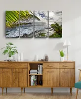 Ready2HangArt Palms View 4 Piece Wrapped Canvas Coastal Wall Art Set, 24" x 48"