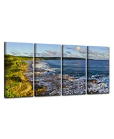 Ready2HangArt Breakaway 4 Piece Wrapped Canvas Coastal Wall Art Set, 20" x 48"