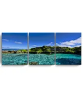 Ready2HangArt Grunge Pano 3 Piece Wrapped Canvas Coastal Wall Art Set, 20" x 48"