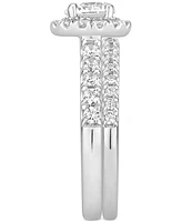 Gia Certified Diamond Halo Bridal Set (1-1/2 ct. t.w.) in 14k White Gold