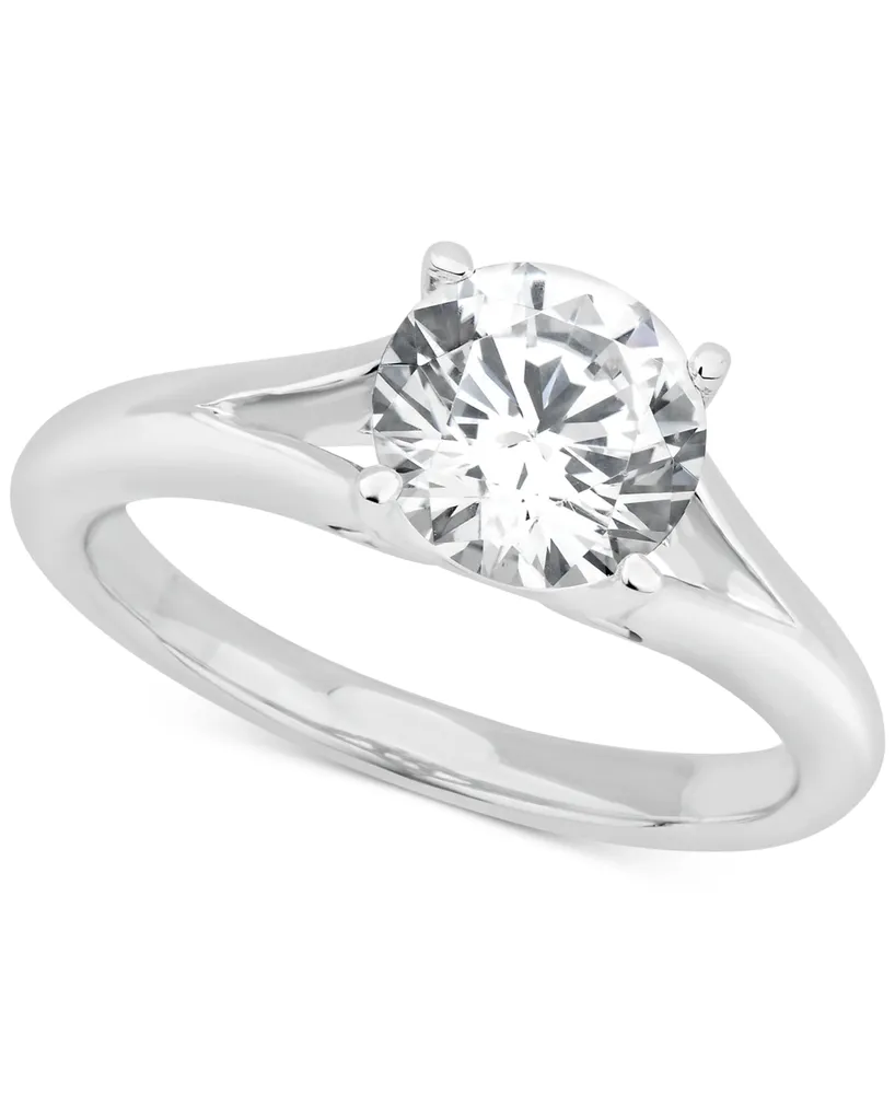 Gia Certified Diamond Solitaire Engagement Ring (1-1/2 ct. t.w.) in 14k  White Gold