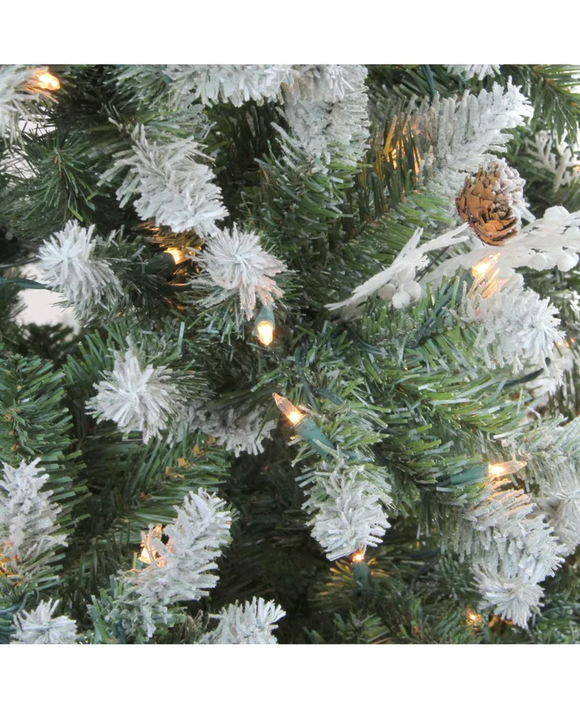 Northlight 6.5' Pre-Lit Frosted Sierra Fir Artificial Christmas Tree - Clear Lights