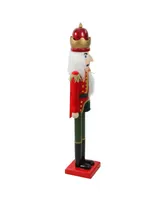 Northlight 36" Red and Green Velvet Wooden Christmas Nutcracker King