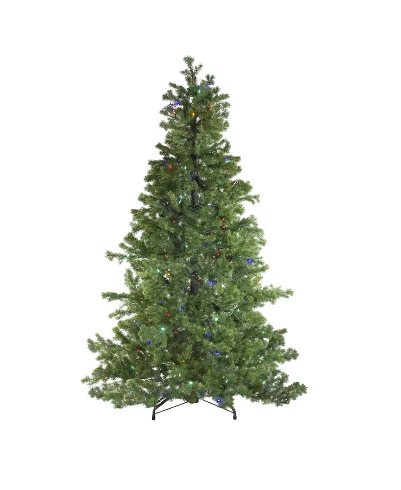 Northlight 7.5' Layered Pine Instant Power Artificial Christmas Tree - Dual Color Led Lights