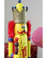 Northlight 14" Decorative Yellow and Red Sugar Daddy King Wooden Christmas Nutcracker Figure