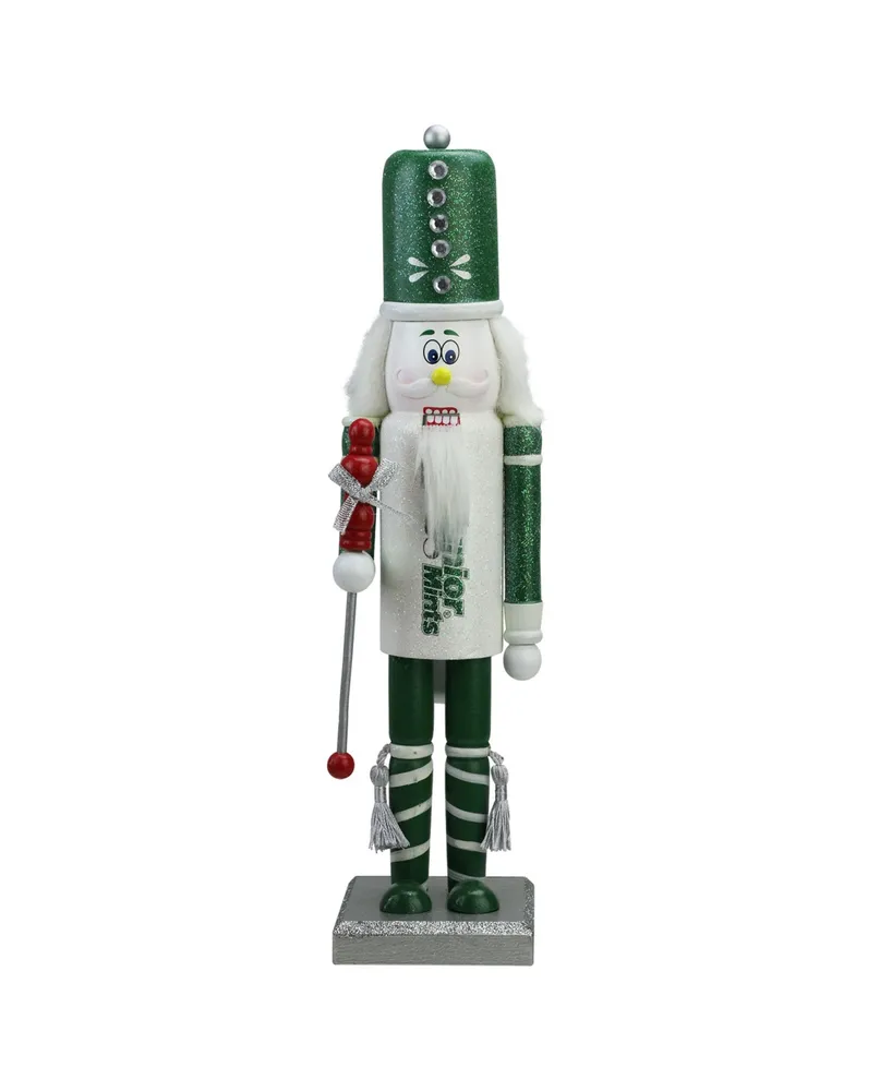 Northlight 14" Decorative Green and White Junior Mints Wooden Christmas Nutcracker Figure