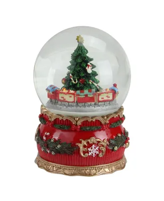Northlight 6" Musical Christmas Tree and Train Animated Water Globe Table Top Decoration