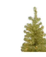 Northlight 4' Pre-Lit Gold Iridescent Tinsel Slim Artificial Christmas Tree - Clear Lights