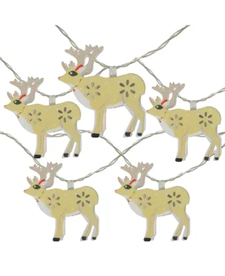 Northlight 10 Battery Operated Reindeer Led Christmas Lights - 4.5 ft Clear Wire