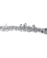 Northlight 50' Traditional Silver Christmas Tinsel Garland with Shiny Snowflakes - Unlit