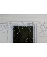 Northlight Set of 50 Blue Mini Window Curtain Icicle Christmas Lights - White Wire