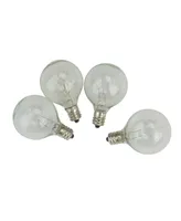 Northlight Pack of 4 Transparent Clear G40 Globe Christmas Replacement Light Bulbs