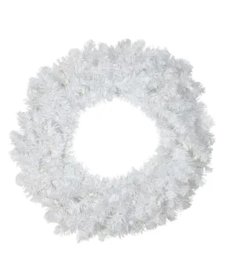 Northlight 30" Pre-Lit Led White Pine Artificial Christmas Wreath - Clear Lights