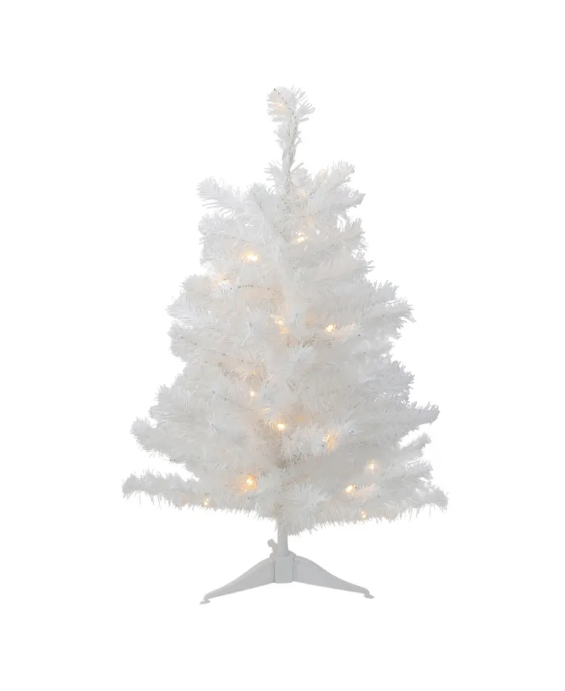 Northlight 2' Pre-Lit Led Snow White Artificial Christmas Tree - Candlelight Lights