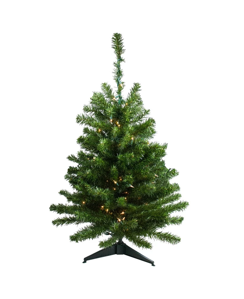 Northlight 3' Pre-Lit Canadian Pine Artificial Christmas Tree