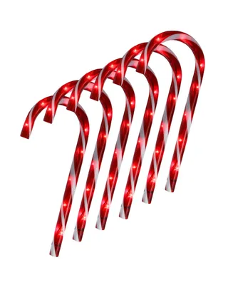 Northlight Set of 6 Lighted Blinking Outdoor Candy Cane Christmas Pathway Markers