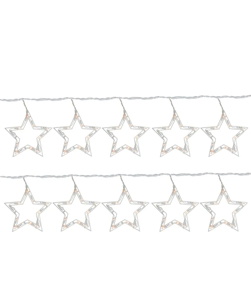 Northlight 10-Count Clear Twinkling Star Icicle Christmas Lights 10ft White Wire