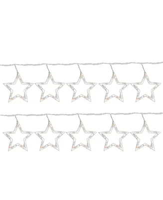 Northlight 10-Count Clear Twinkling Star Icicle Christmas Lights 10ft White Wire