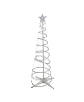 Northlight 5' Pure White Led Lighted Spiral Cone Tree Outdoor Christmas Decoration