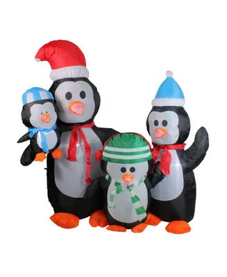 Northlight 5' Inflatable Penguin Family Lighted Christmas Yard Art Decoration