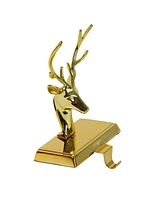 Northlight 8" Shiny Gold Metal Deer Christmas Stocking Holder