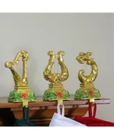 Northlight Set of 3 Gold Harp Musical Instruments Glittered Christmas Stocking Holders 8"