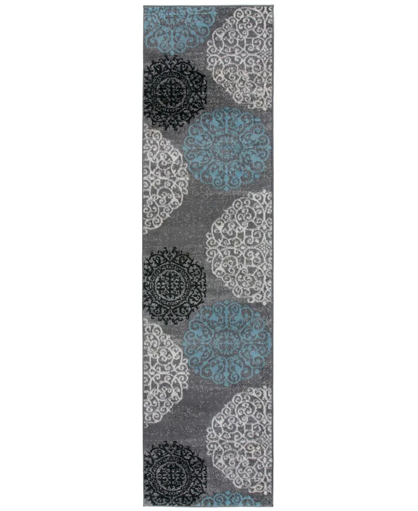 Main Street Rugs Alba Alb303 Gray 2' x 7'2" Runner Rug