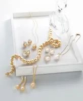 Effy Cultured Freshwater Pearl (10mm) Drop Earrings in 18k Gold Over Sterling Silver