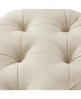 Inspired Home Angel Upholstered Tufted Allover Cube Ottoman