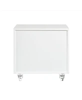 Inspired Home Sienna Lacquer Lucite Leg Nightstand