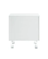 Inspired Home Sahara Lacquer Lucite Leg Nightstand