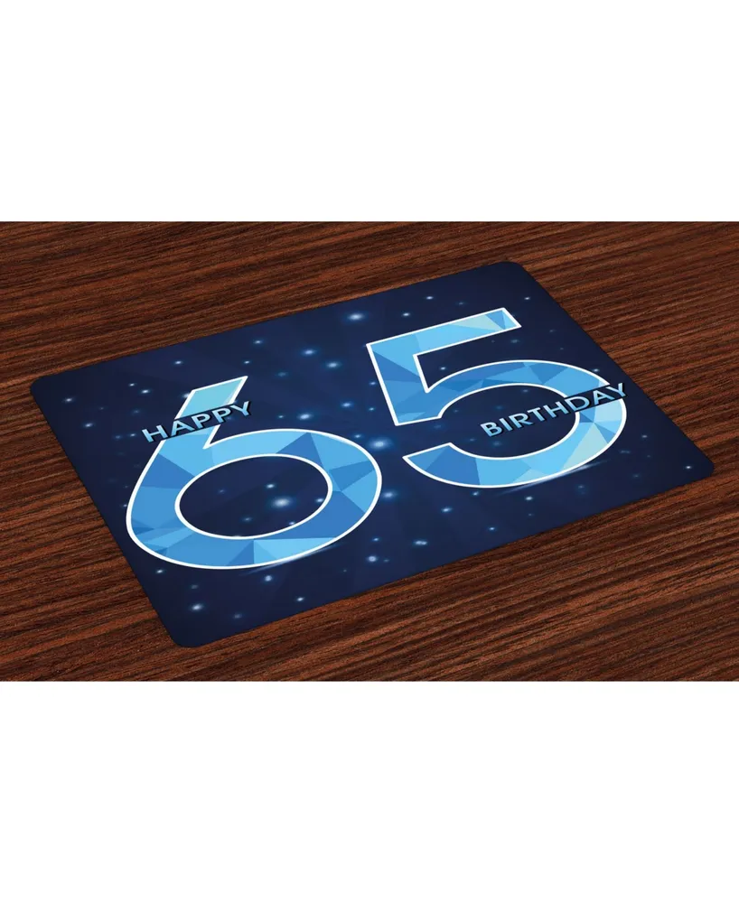 Ambesonne 65th Birthday Place Mats, Set of 4