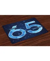 Ambesonne 65th Birthday Place Mats, Set of 4