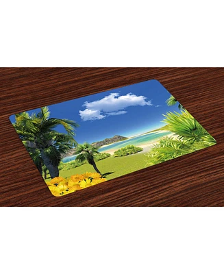 Ambesonne Tropical Place Mats, Set of 4