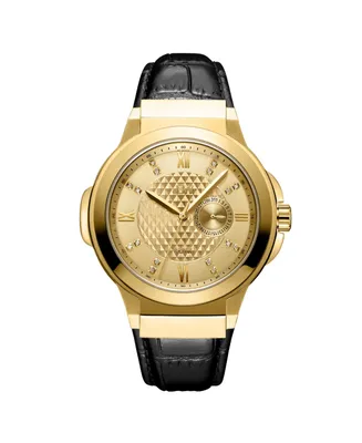 Jbw Men's Saxon Diamond (1/6 ct. t.w.) Watch in 18k Gold-plated Stainless Steel Watch 48mm