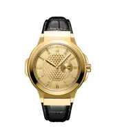 Jbw Men's Saxon Diamond (1/6 ct. t.w.) Watch in 18k Gold-plated Stainless Steel Watch 48mm