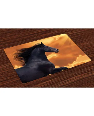 Ambesonne Horses Place Mats, Set of 4