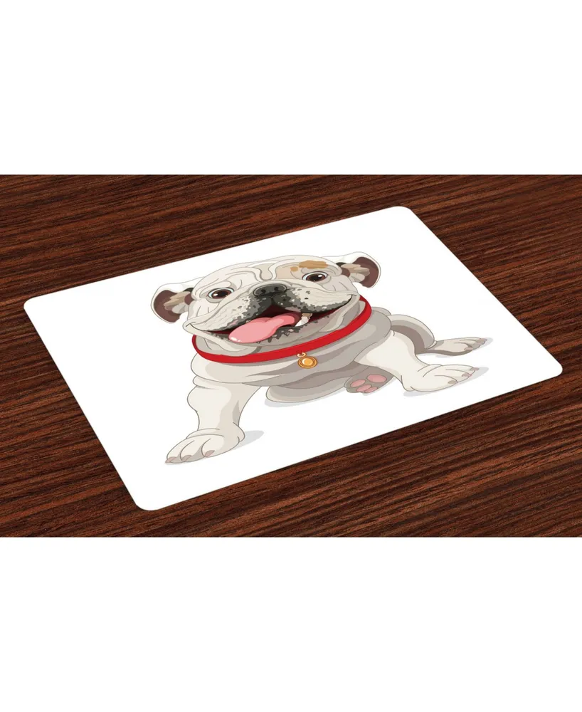 Ambesonne English Bulldog Place Mats, Set of 4