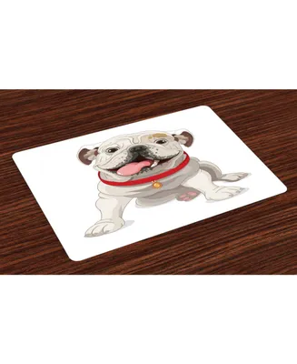 Ambesonne English Bulldog Place Mats, Set of 4