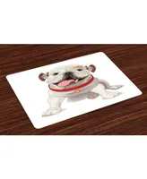 Ambesonne English Bulldog Place Mats, Set of 4