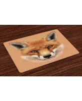 Ambesonne Fox Place Mats, Set of 4